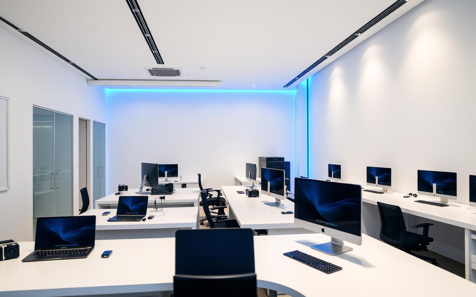 Oficina moderna con equipo tecnológico
